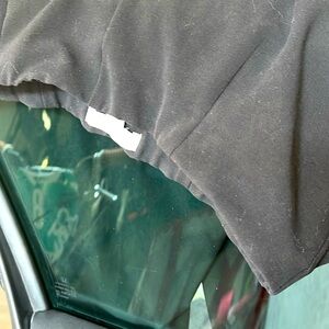 Side zip hidden waistband, black dress slacks